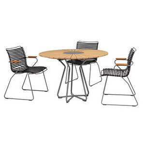 Circle-ruokapöytä + Click-tuolit, ø 110 cm, 3 tuolia
