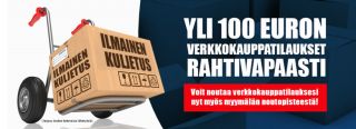 Ilmainen toimitus yli 100e ostoksiin